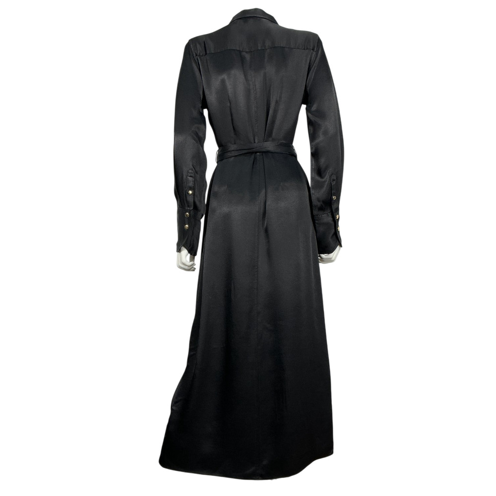 J.Crew Lustrous Black Luster Crepe Shirtdress Size 4 - Picture 3 of 4